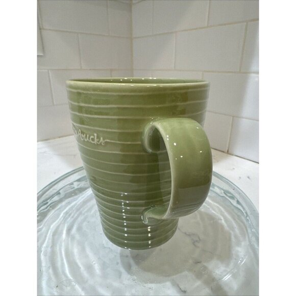 STARBUCKS 2009 Design House Stockholm 12 oz. Ceramic Mug Ribbed Safe Olive Green - Picture 2 of 10